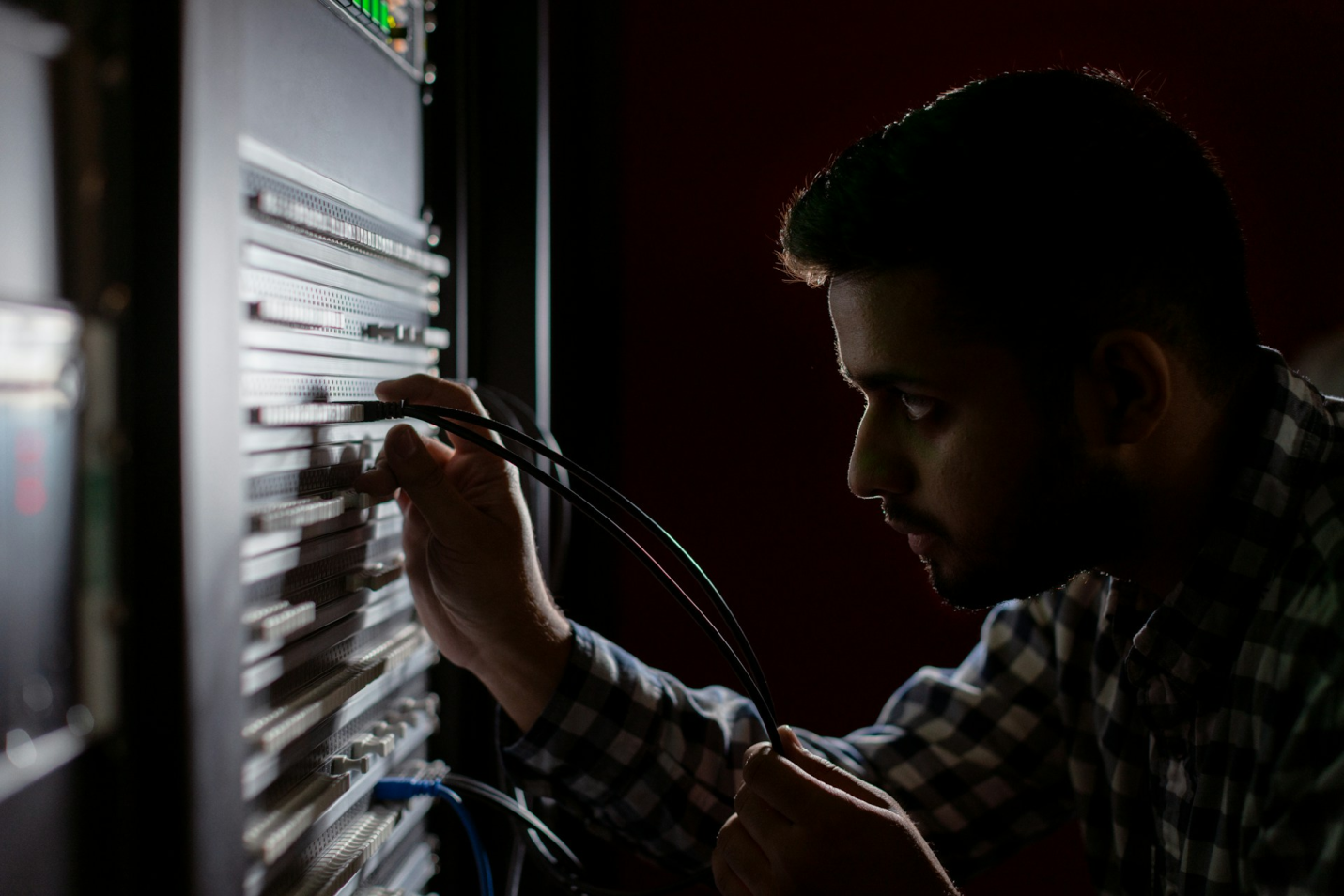 IT man working on system